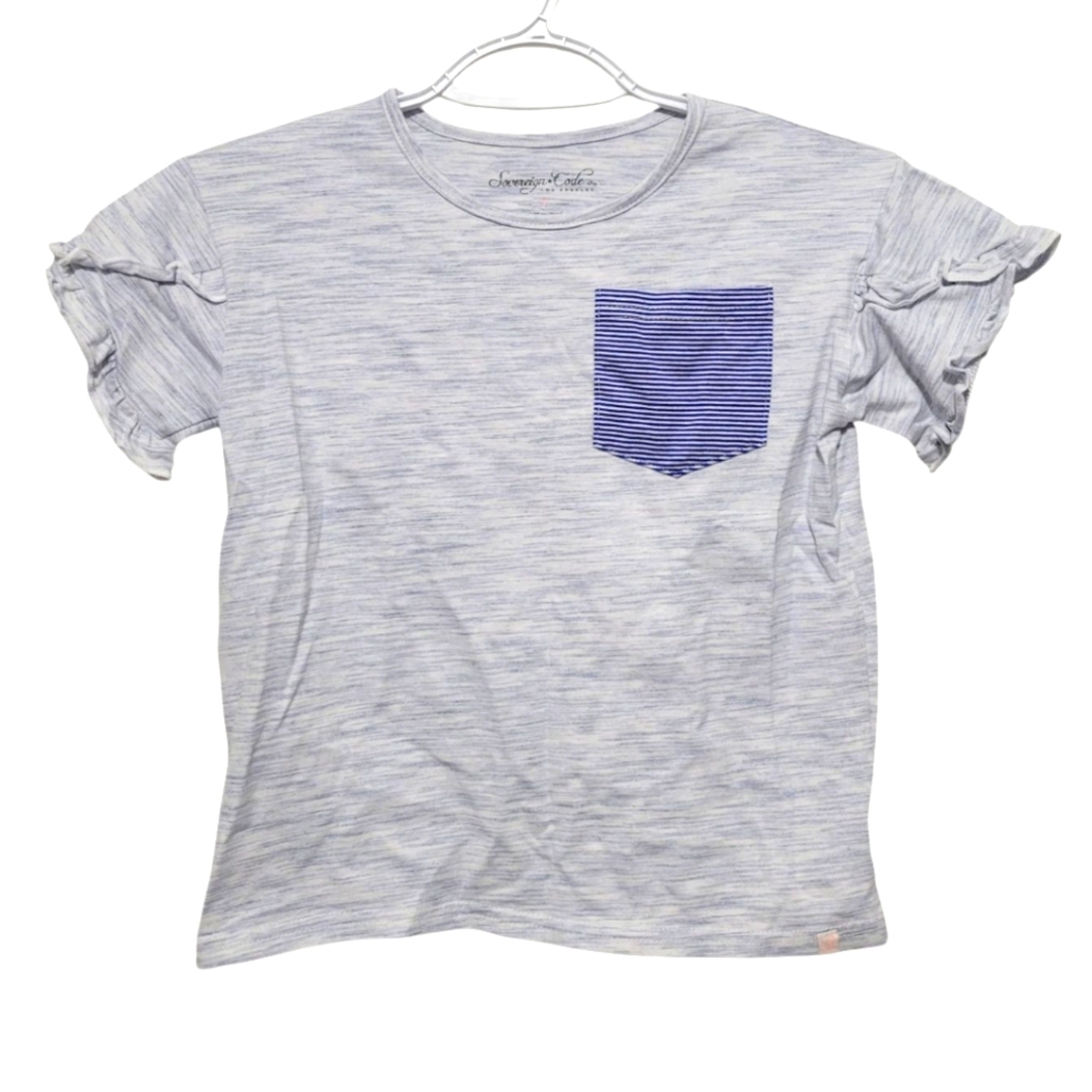 Sovereign Code Girls Striped Pocket T-Shirt  Size 7